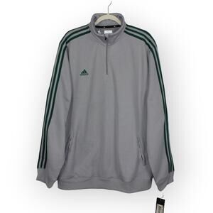 NEW* 2XL Adidas Pindot Quarter Zip Pullover LtOnix CollGrn 2012